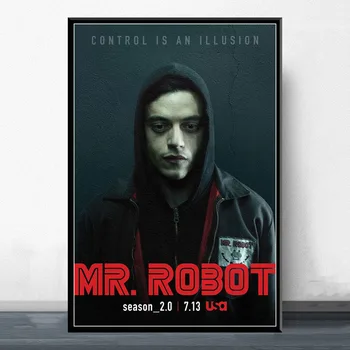 Mr. Robot Nye Sæson Hot TV-Show Kunst Lærred Maleri Plakat på Væggen i Hjemmet Indretning
