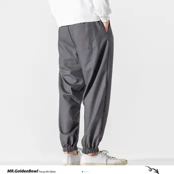 MrGoldenBowl Solid Farve Mænd Joggere koreansk Mand Afslappede haremsbukser 2020 Kinesisk Stil Mænds Løse Bukser Plus Size Bukser