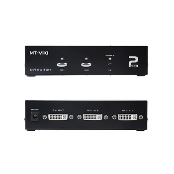 MT-VIKI 2 DVI porte switcher 2 i 1 ud af computer-skærm HD-deling enhed 1920*1440 med fjernbetjening strømforsyning MT-DV201