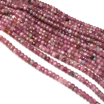 Natursten Facetteret Spredt perle Rød turmalin små Perler til Smykker at Gøre DIY-Halskæde og Armbånd Tilbehør størrelsen 3x4mm