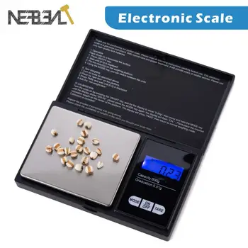NEFBENLI 100g/300g/500g x 0,01 g /0,1 g/Mini Elektroniske Vægte Lomme Digital køkkenvægt for Guld, Sølv Smykker Balance Gram
