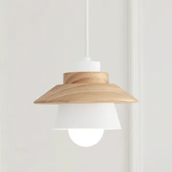 Nordisk Japansk Moderne Vedhæng Lys Kreative Træ-Jern-Og Spisestue Pendel Lampe Hængende Lamper Til Stuen E27