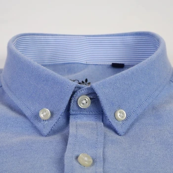 Nye 6XL Bomuld Oxford Shirt Til Herre langærmet Stribet Plaid Casual Skjorter Mandlige Lomme Regular-Fit Button-Down Arbejde Mand-Shirt