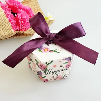 Nye gaveæsker Bryllup Favoriserer og Gaver Candy Box Mariage Gave Taske Til Baby Shower, Bryllup Dekoration