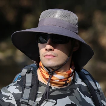 Offentlig Sun Protection Caps Åndbar Jagt Fiskeri Hat Fiskeri Cap Wide Brim Hat Med Hals Klap Kvinder Mænd Sportstøj
