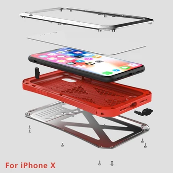 ORIGINAL Udendørs Stødsikkert Luksus Doom Rustning Pligt Stød liv-vandtæt Metal Aluminium Phone Case for iPhone X iPhone10