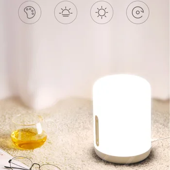 Original Xiaomi Mijia sengelampe 2 Smart Table LED Nat Lys Farverige 400 Lumen Bluetooth, WiFi Touch-Kontrol
