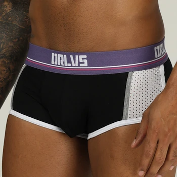 ORLVS Mærke mandlige undertøj til mænd sexet boksere hurtig tør mandlige bukser cueca masculina ropa interiør hombre mænd boxershorts bomuld