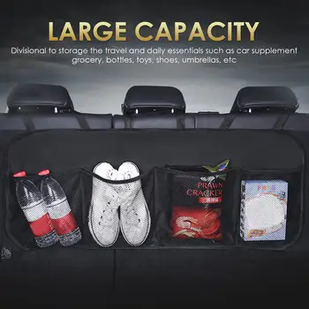 Oxford Bil Trunk Organizer Multi-use Stor Kapacitet autostol Tilbage opbevaringspose Tykkere Nylon Mesh Vandtætte Vaskbare Hængende Taske