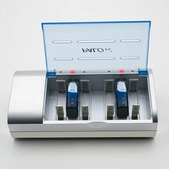 PALO Smart Oplader Til NI-MH NI-CD-AA/AAA/SC/C/D/9V Genopladelige Batterier + 4stk D size NI-MH Batterier 8000mah