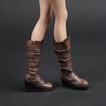På lager 1/6 Skala Tilbehør Mandlige Læder Sko i Lange Toy Støvler fra Assassin 's Creed , F 12