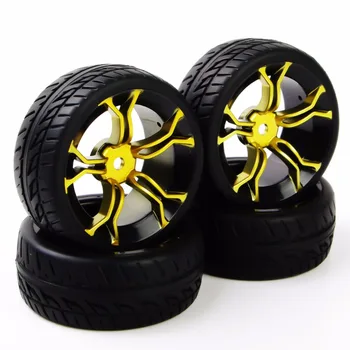 RC bil dæk gummi dæk&hjul fælg model legetøj 4stk dæk og fælge for HSP HPI RC 1:10 hjemme racing på vej bil PP0150+MPNKG