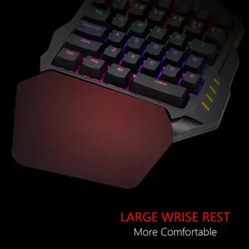 RedThunder Én-Hånds Mekanisk Gaming Tastatur Cool Baggrundsbelyst Bærbare Mini-Tastatur og Ergonomiske Spil Controller til Xbox Gamer PC