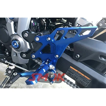 Røg s For Kawasaki Z900 Z 900 2017 Motorcykel CNC Aluminium Tilbehør Justerbare Fodstøtter Rearset Footpegs fodhviler