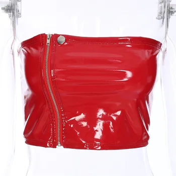 Sexet Rødt Undertøj Sæt Kvindelige Bodysuit Læder Kjole i Latex Body Suit Langerie PVC Eksotiske Sexi for Sex Catsuit Buksedragt Tøsedreng