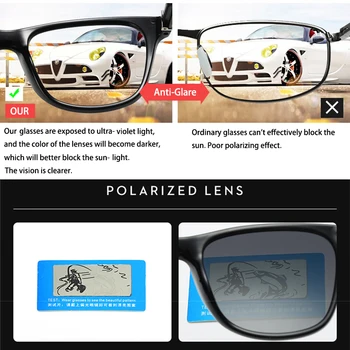 SIMPRECT Polariserede Solbriller Mænd 2021 Square Solbriller Retro Vintage Spejl Anti-blænding Driver ' s solbriller Til Mænd Oculos