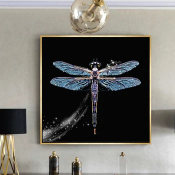 Smukke Skinnende Kingfisher Dragonfly Aniamls Lærred Malerier Væg Kunst, Billeder Dekorative Plakater Udskriver Stue Hjem