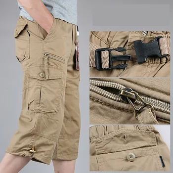 Sommeren Mænds Plus Size Shorts Sweatpants Taktiske Lærred Shorts Vandring Militære Shorts Lynlås Cargo Multi Pocket Solid