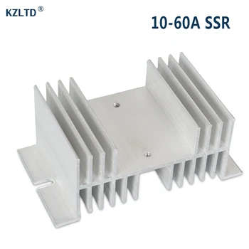 SSR Aluminium køleprofil 25A, 30A Sølv Tone Solid State Relæ HeatSink Radiator for en Enkelt Fase SR-W