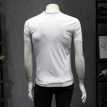 Store Design, Den Nyeste V-hals T-shirt 2020 Forår, Sommer Kort Ærme Mænd T-shirts Mercerized Bomuld t-Shirts 4XL 5XL 9231