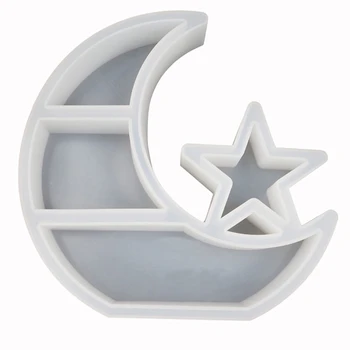 Store Halvmåne Skuffe Harpiks Skimmel Moon Star Hylde Crystal Display Skuffe Smykker Plade Harpiks Støbning Forme Håndværk Værktøjer