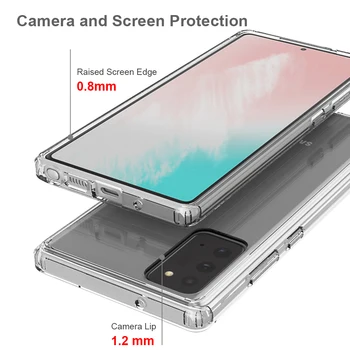 Stødsikkert etui til Samsung Galaxy S21 Ultra Note 20 S20 FE Plus S10 Lite 10 Hybrid TPU Bumper Anti Shock Hårdt Tilbage Telefonens Cover