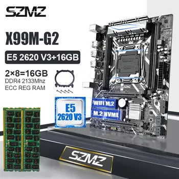 SZMZ X99motherboard støtte ulåst turbo boost sæt med 2*8=16 gb DDR4 2133MHZ ECC REG RAM og E5 2620V3 processor