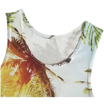 Tank Tops til Mænd Sommeren Tall Coconut Tree 3d-Print Trykt Ærmeløs Vest Hipster Singlet Harajuku Stil Shirt