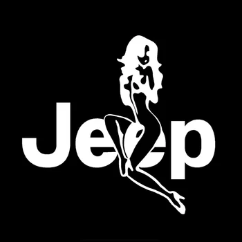 Tegnefilm Sexet Kvinde, Pige Jeep Pige Bil Mærkat Vinyl Auto Tilbehør Bil Vindue Bil Styling Decal PVC-15cm*14cm