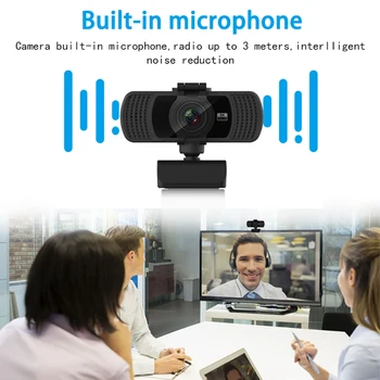 Tishric PC-C6 Web Cam 2K HD 1080P Webcam 4 Millioner Pixel, Web-Kamera Til Computer-Peripherals/med mikrofon, Webcam med Autofokus