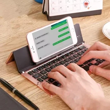 Ultra-tynde Folde Bluetooth-Tastatur Til Universal Android Tablet, Telefon, Mini Wireless Keyboard