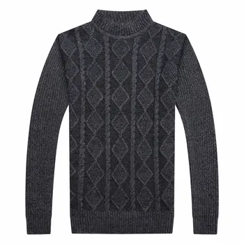 Unge Halvdelen Turtleneck Sweater Mænd med Lange Ærmer Varm Pullover Ren Farve Strikket Bunden Trøjer 3D-Print Casual Jersey Hombre