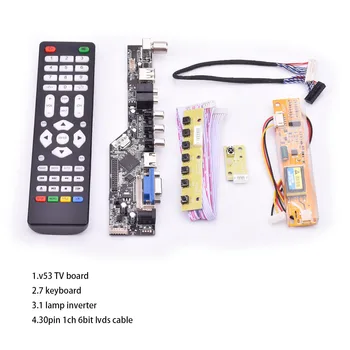 V53 universal lcd-TV control board 10-42inch lvds driver board TV VGA AV * * * * * * USB DS.V53RL.BK fuld kit til LTN154AT01