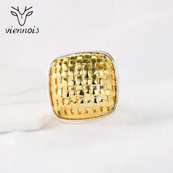 Viennois Dubai Stil Forgyldt Størrelsen Ringe Til Kvinder, Lille Torv Mesh ring Simpel Mix Farve Ring Mode Smykker