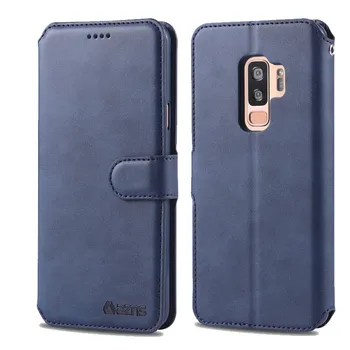 Vintage Flip Læder tegnebog taske Til Samsung Galaxy S9 S8 Plus Note8 Note9 S10 Lite S10 plus A6plus A7 A8 A9 2018 TPU tilfælde