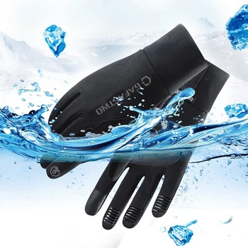 Vinteren sort varm mænds handsker damer mode touch screen skridsikker vandtæt udendørs ridning vindtæt kvinders handsker