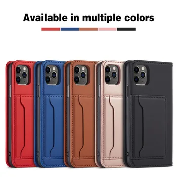 Wallet Læder Phone Case For iPhone 6 6s 7 8 Plus X Xs-Xr XsMax 11 11Pro 11ProMax 12 Flip cover, multifunktions-kort sag