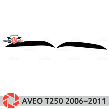 Øjenbryn for Chevrolet Aveo T250 2006~2011 til forlygter cilia eyelash plastik lister dekoration trim bil styling støbning