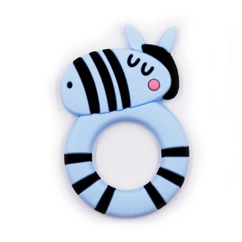 10stk/masse Engros-Baby Dyr Silikone-Bideringe Zebra Baby Begyndervanskeligheder Produkt Tilbehør til Sut Kæder BPA-Fri
