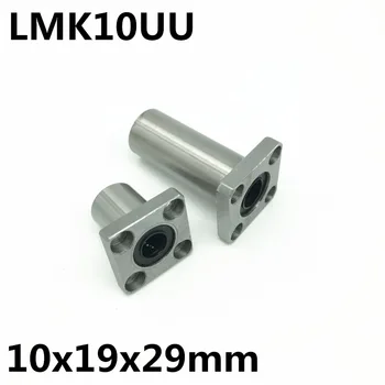 2stk LMK10UU til 10 mm aksel lineære lejet pladsen flange kugleleje bush 10x19x29 mm LMK10 Gratis Fragt