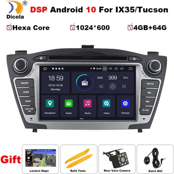 4G+64G PX6 Hexa Core Android 10 Bil DVD-Afspiller for Hyundai Tucson IX35 2009-Auto Mms-Stereo Radio, GPS Navi-System