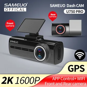 Sameuo U750 Pro Dash Cam Udsigt fra Bagsiden af GPS-Auto Dashcam WIFI Til Bil Kamera 1440P 2K Video-Optager Omvendt Dvr 24H Parkering Skærm
