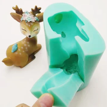 Sika Hjorte Silikone Formen For Kage Stearinlys Håndlavet 3D-Animalske Chokolade Tal Polymer Ler Silikone Form Konkrete