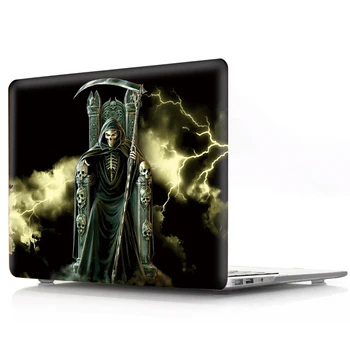 Tegnefilm Sort Skull Coque til Macbook Pro 13 Pro 15 2018 Touch bar Laptop Sag A1707 A1706 A1989 A1990 Halloween Hård PVC Dæksel